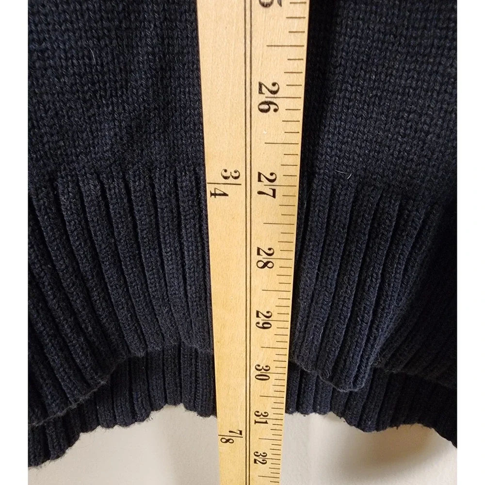 Banana Republic Shawl Collar Striped Knit Sweater Men's Size L Navy Grey‎